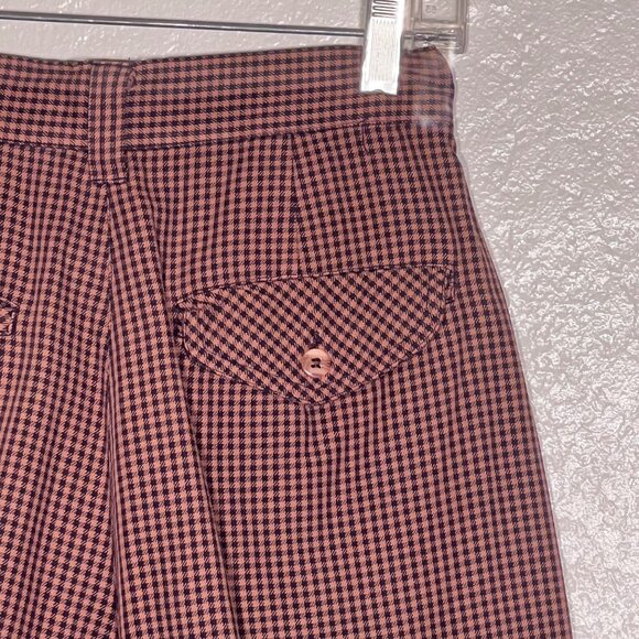 VNT Aeropostale 4 Houndstooth Pleated High-Waisted Shorts Cuffed Hem Y2K Career - Picture 9 of 16